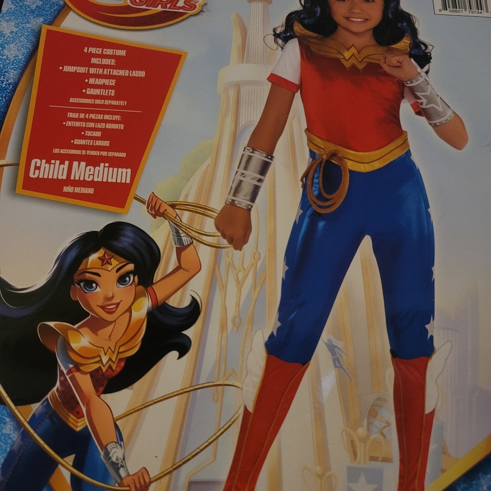 WONDER WOMEN DC CARTOON COSTUME CHILD MEDIUM-SIZED 7-8